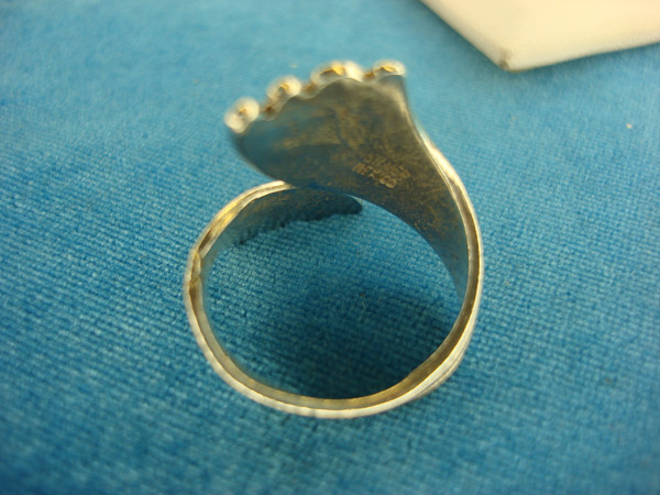 Handmade Mexico Silver Ring - Size 8, Vintage Design (9.5g)