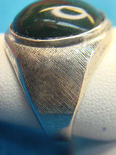 Vintage Sterling Silver Men's Ring with Oval Bloodstone (Size 10 1/4)