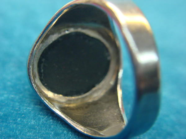 Vintage Sterling Silver Men's Ring with Oval Bloodstone (Size 10 1/4)