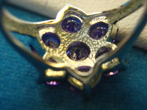 Sterling Silver Purple Stone Ring - Size 8, Barely Worn & Sparkling