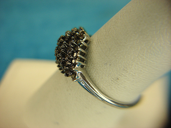 Sterling Silver Waterfall Diamond Ring - Size 8 - Pre-Owned