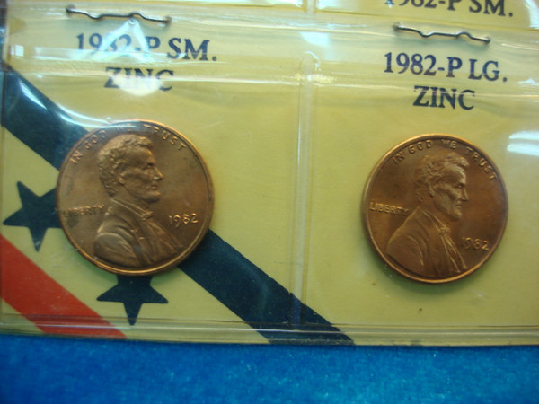 1982 Lincoln Cent Variety Set (7 PC) - Uncirculated P & D Copper & Zinc - Collectors' Coins