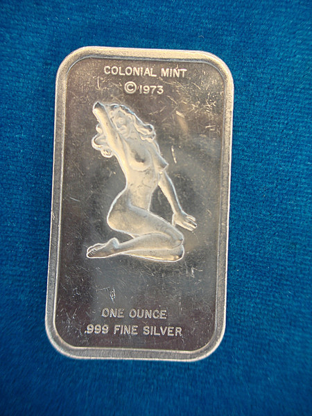 Marilyn Monroe 1973 Silver Bar (1 oz .999 Fine) - Highly Collectible Colonial Mint