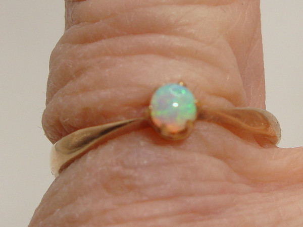 Vintage 10K Gold Fiery Opal Ring (Size 6) - Estate Find