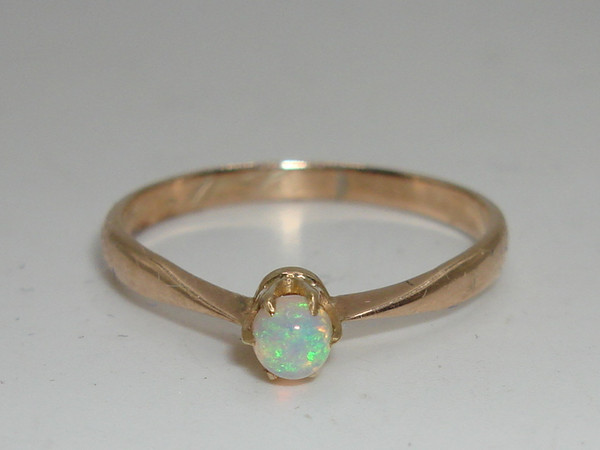 Vintage 10K Gold Fiery Opal Ring (Size 6) - Estate Find