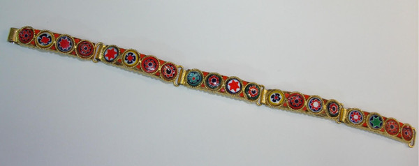 Vintage 1950s Italian Micro Mosaic Bracelet - 6 1/4