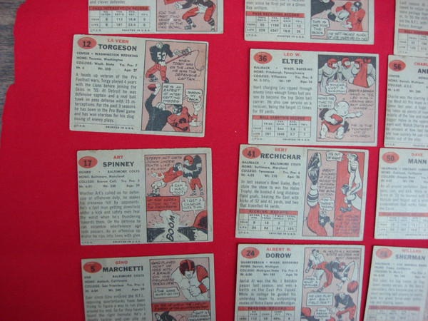 Vintage 1957 Topps Football Card Collection - 40 Player Cards