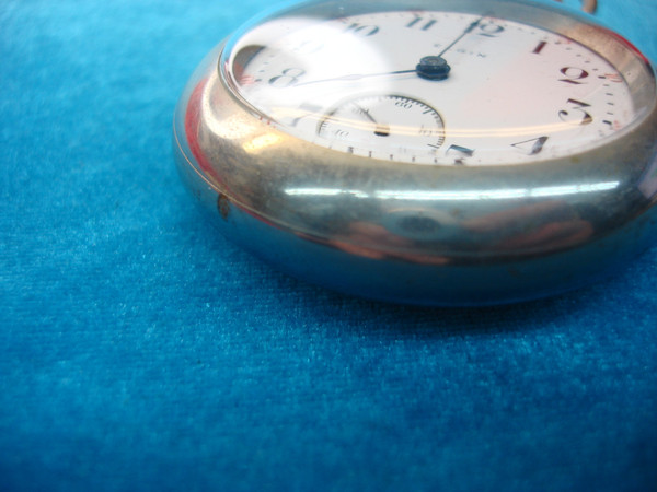 Vintage Elgin Pocket Watch - Steam Locomotive Design - Running Stem-Wind