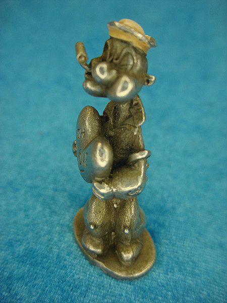 Vintage 1980 Spoonttique Popeye Pewter Figure - 'With Love' - Collectible