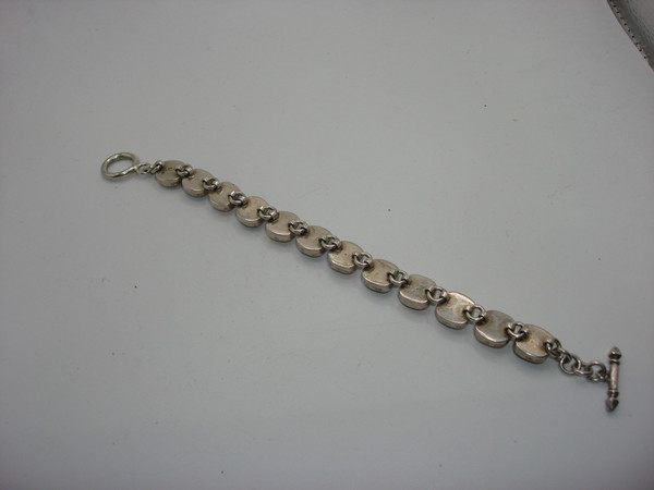 Vintage Sterling Silver Gemstone Bracelet | Chalcedony, Agate & Moonstone | 7.5