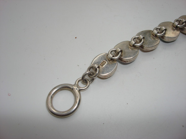 Vintage Sterling Silver Gemstone Bracelet | Chalcedony, Agate & Moonstone | 7.5