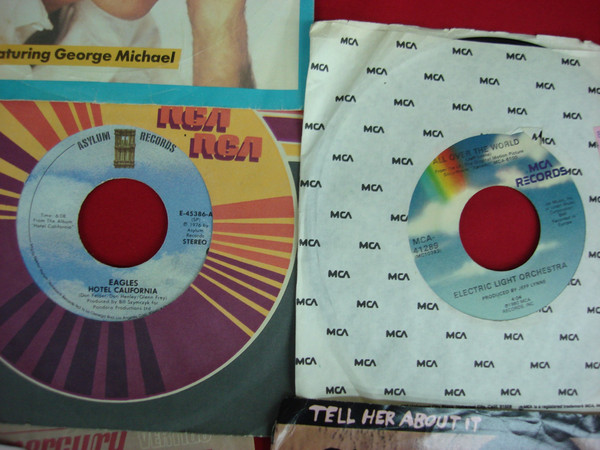 Vintage 45 RPM Records Collection (30+): 70s & 80s Rock Hits - Bob Seger, Billy Joel, The Doors & More