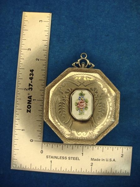 Antique Ripley & Gowen Co. Guilloche Enamel Compact - 1920s-30s, Excellent Condition