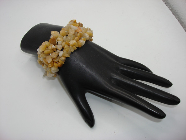 Authentic Yellow Jade Bracelet - Estate Find, Mint Condition (6 Inches)