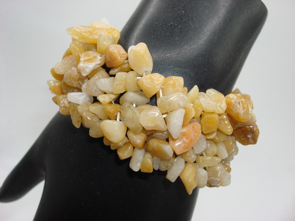 Authentic Yellow Jade Bracelet - Estate Find, Mint Condition (6 Inches)