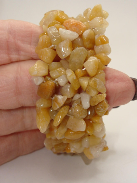 Authentic Yellow Jade Bracelet - Estate Find, Mint Condition (6 Inches)