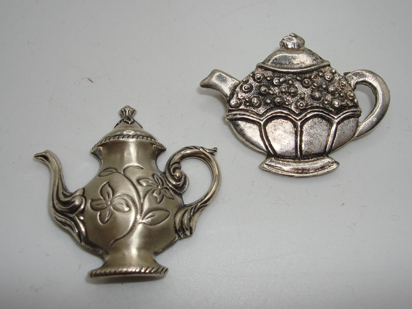 Vintage Mary Englebreit & Beau Sterling Silver Brooch Pair - Signed 925