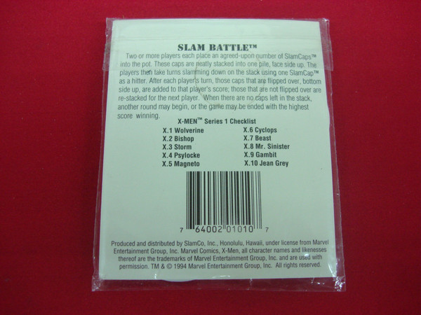 Vintage 1994 Slamco Marvel X-Men Slam Battle Series 1 Slam Cap Set - Factory Sealed
