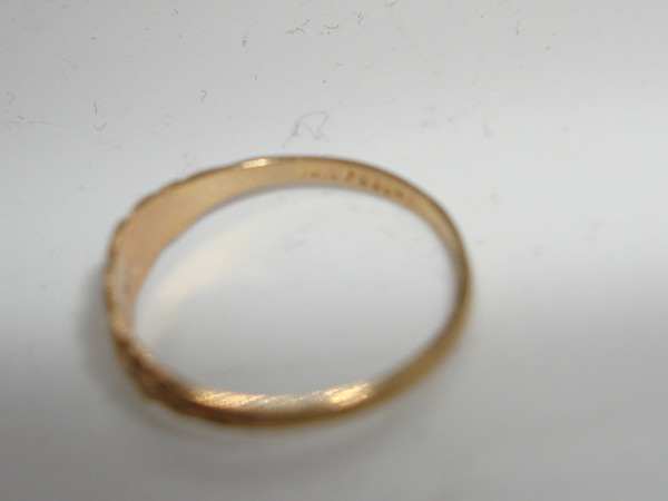 Art Nouveau 1930s Baby Ring - 10K Gold w/ Diamond Accent (Size 2)