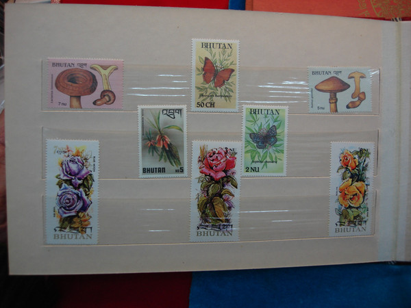 Vintage Bhutan Stamp Set 1970s-1990s (53 Stamps) - Album Mounted, Excellent Condition