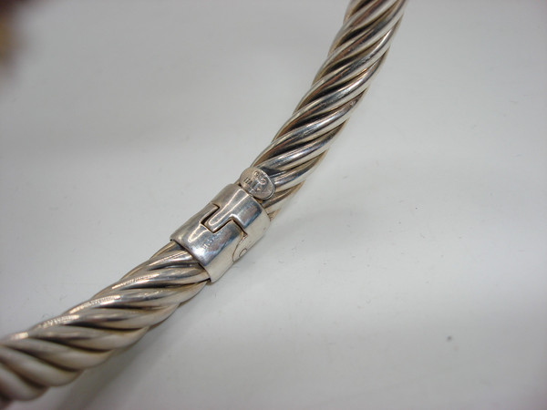 Italian Sterling Silver Cable Bracelet with Gold Accents - 925, X Design