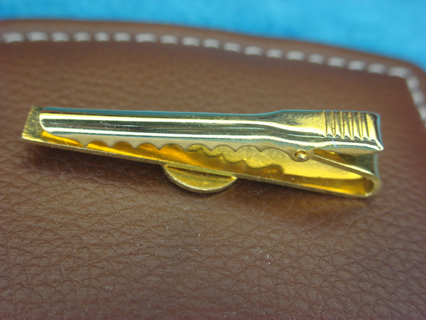 Vintage Pennsylvania Tie Clip - Gold Tone & Blue Enamel State Seal - #504