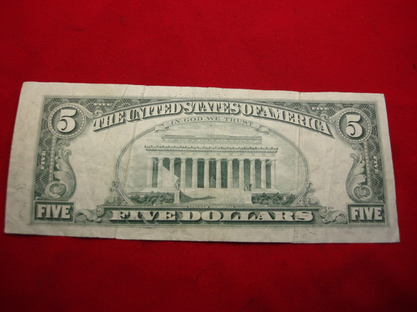1977A $5 Federal Reserve Note Error - Ink Smudging, Blank Creases, Philadelphia BEP