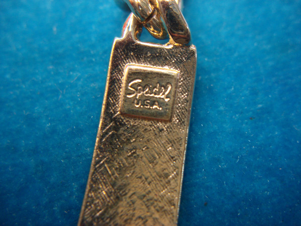 Vintage Speidel ID Bracelet - Gold Tone, Black Center Piece, Unworn Condition (8 inches)