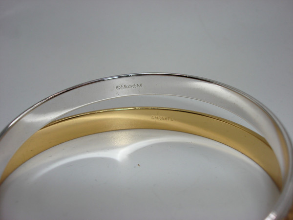 Vintage Monet Gold & Silver Tone Bracelet Set of 3 - Bangle & Hinged Bracelets