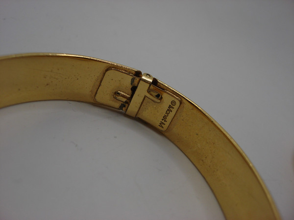 Vintage Monet Gold & Silver Tone Bracelet Set of 3 - Bangle & Hinged Bracelets