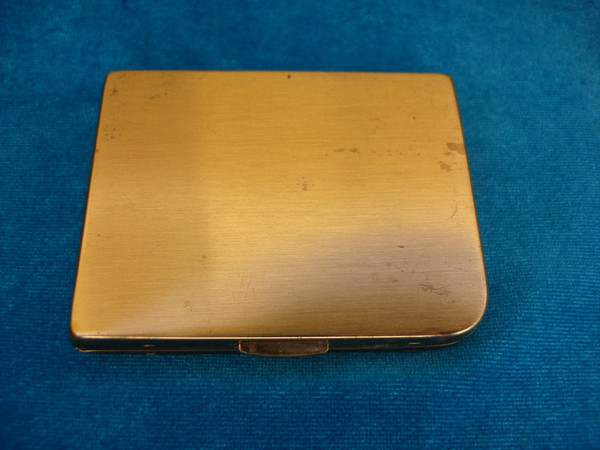 Vintage Elgin American Powder Compact - Green & Rose Scene, 1940s-50s