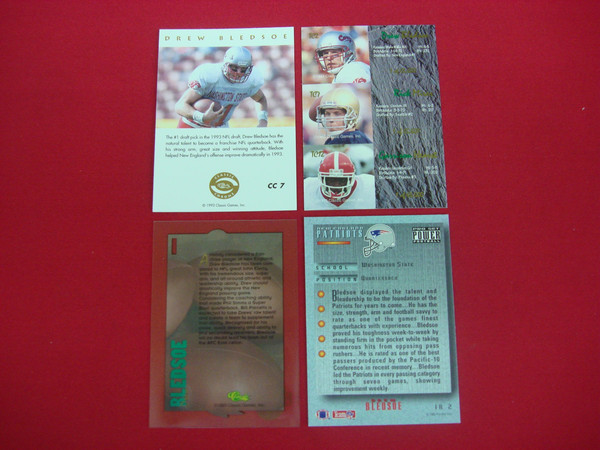 Drew Bledsoe Rookie Card Lot (4) - 1993 Pro Set, Classic & Chrome