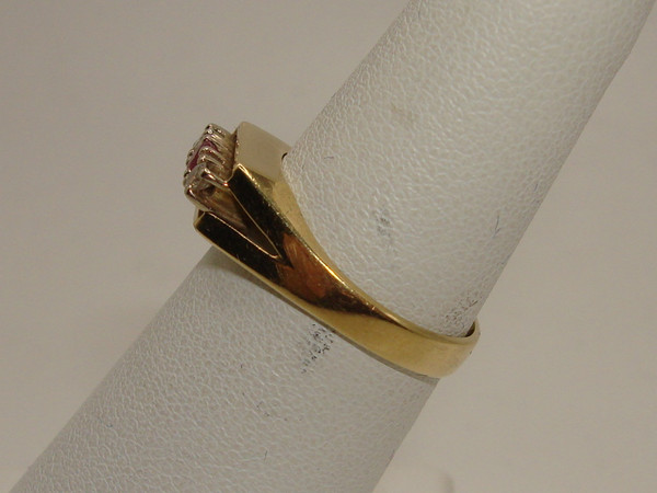 14K Solid Gold Ruby & Diamond Ring, Size 6 - Elegant Vintage Style