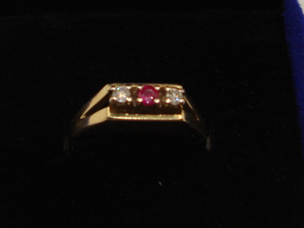 14K Solid Gold Ruby & Diamond Ring, Size 6 - Elegant Vintage Style