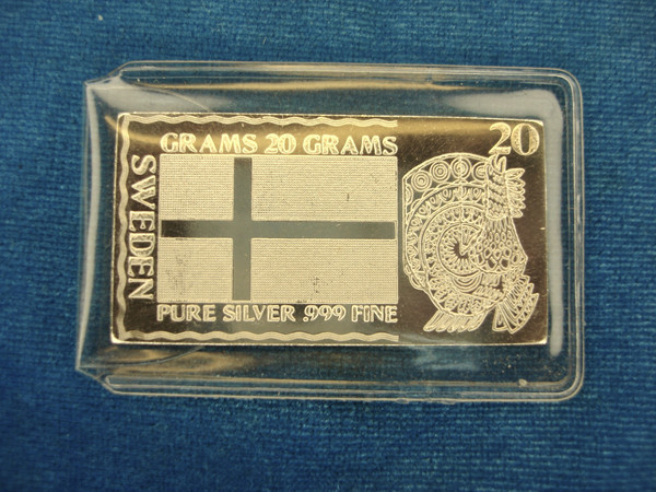 Limited Edition Sweden Flag Silver Bar (20g .999 Fine Silver) - The Silver Mint