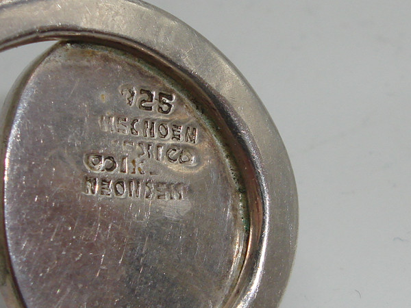 Vintage Sterling Silver Sodalite Pendant, Hecho En Mexico, Artist Signed (2 Inch Oval)