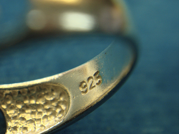 Sterling Silver Elephant Ring with Amber Stone - Size 6, Pre-Owned