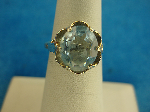 Vintage Sarah Coventry Sterling Silver Ring with Blue Stone (Size 6-8 1/2)