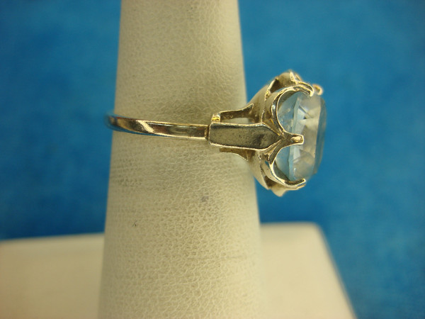 Vintage Sarah Coventry Sterling Silver Ring with Blue Stone (Size 6-8 1/2)