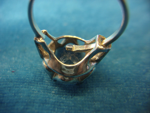 Vintage Sarah Coventry Sterling Silver Ring with Blue Stone (Size 6-8 1/2)