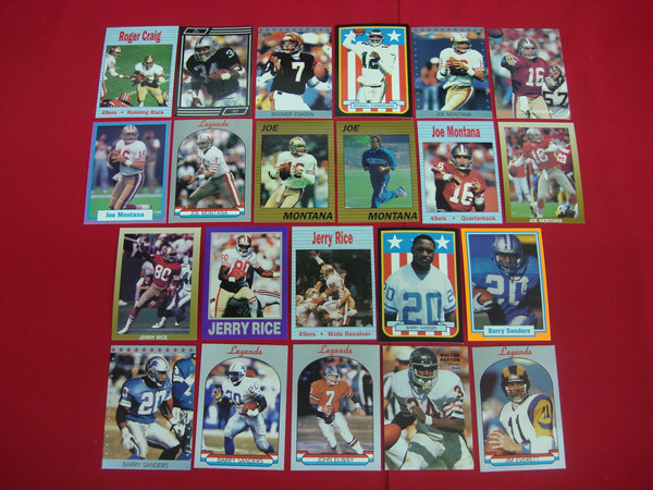 Vintage Broder Football Card Lot: Montana, Jackson, Payton, Rice & More (22 Cards)