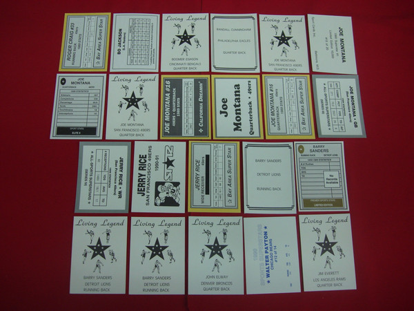 Vintage Broder Football Card Lot: Montana, Jackson, Payton, Rice & More (22 Cards)