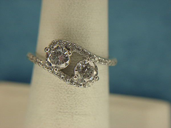 Sparkling Sterling Silver Ring with Fancy CZ Setting - Size 7