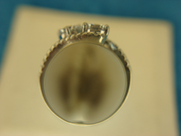 Sparkling Sterling Silver Ring with Fancy CZ Setting - Size 7