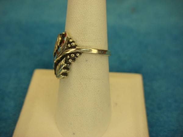 Sterling Silver Grape Leaf Ring | Size 7 1/4 | Filigree Design | Pre-Owned Excellent Condition