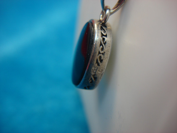 Vintage Sterling Silver Reversible Pendant - Mother of Pearl & Onyx, 18