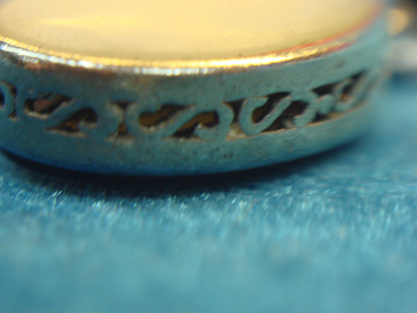 Vintage Sterling Silver Reversible Pendant - Mother of Pearl & Onyx, 18