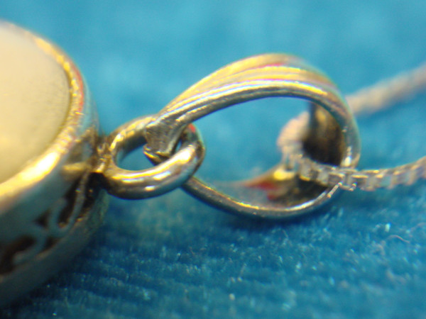 Vintage Sterling Silver Reversible Pendant - Mother of Pearl & Onyx, 18