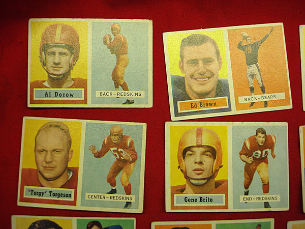 Vintage 1957 Topps Football Cards - Set of 22 Unique Players
