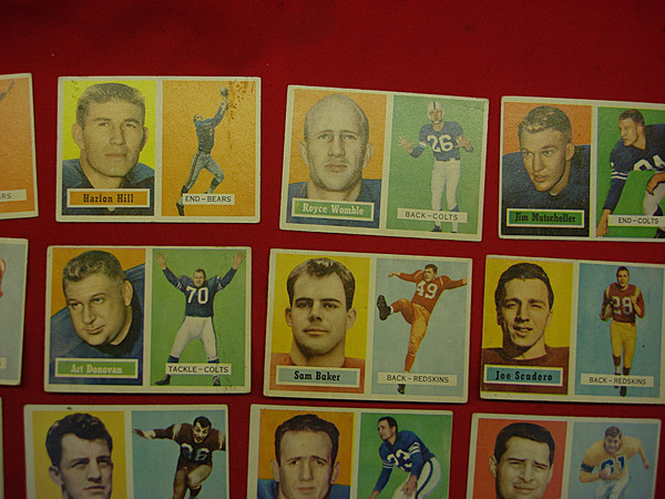 Vintage 1957 Topps Football Cards - Set of 22 Unique Players